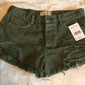 Free people sage denim shorts